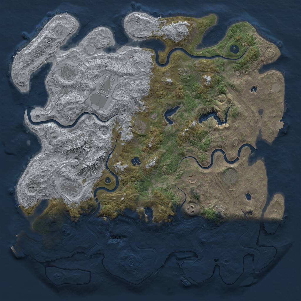 Rust Map: Procedural Map, Size: 5000, Seed: 578610583, 16 Monuments