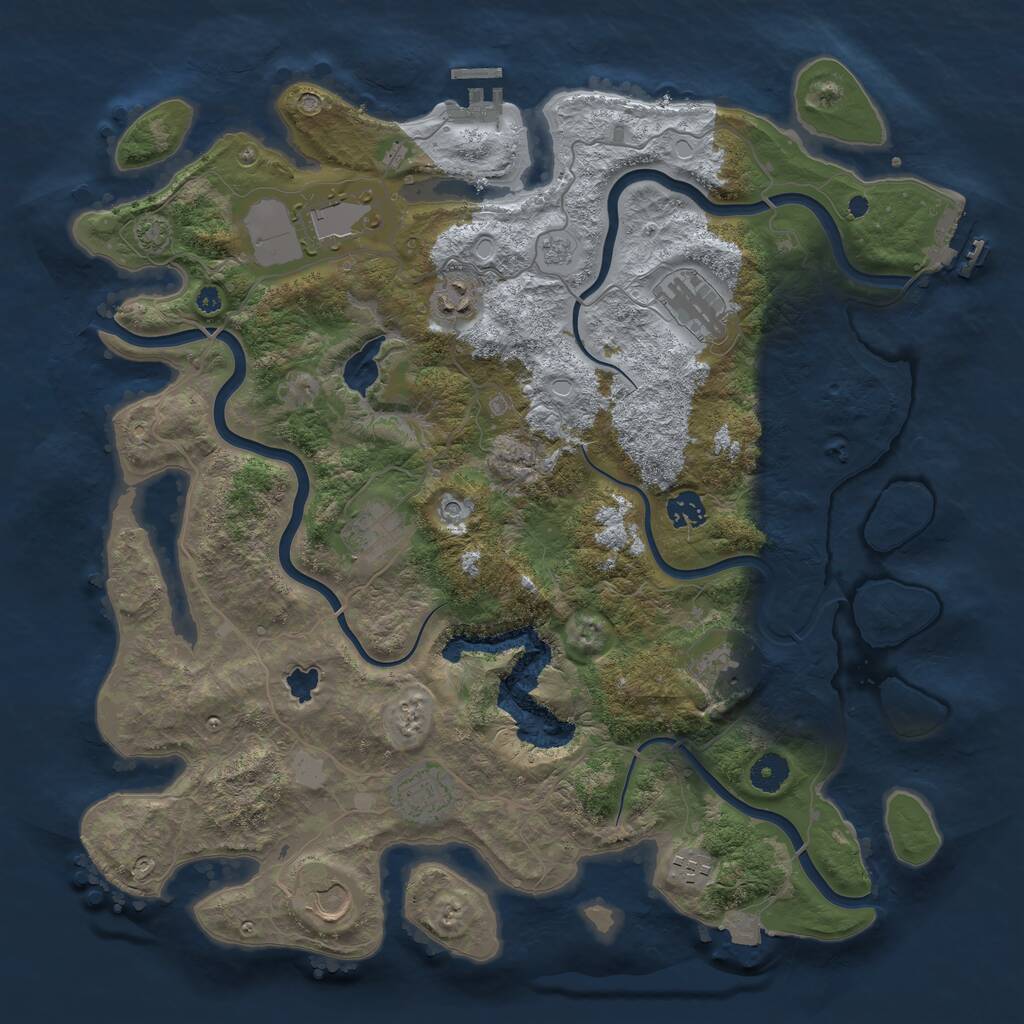 Rust Map: Procedural Map, Size: 4050, Seed: 859672555, 15 Monuments