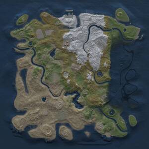 Thumbnail Rust Map: Procedural Map, Size: 4050, Seed: 859672555, 15 Monuments