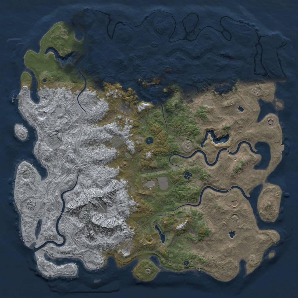 Rust Map: Procedural Map, Size: 6000, Seed: 1799872344, 17 Monuments