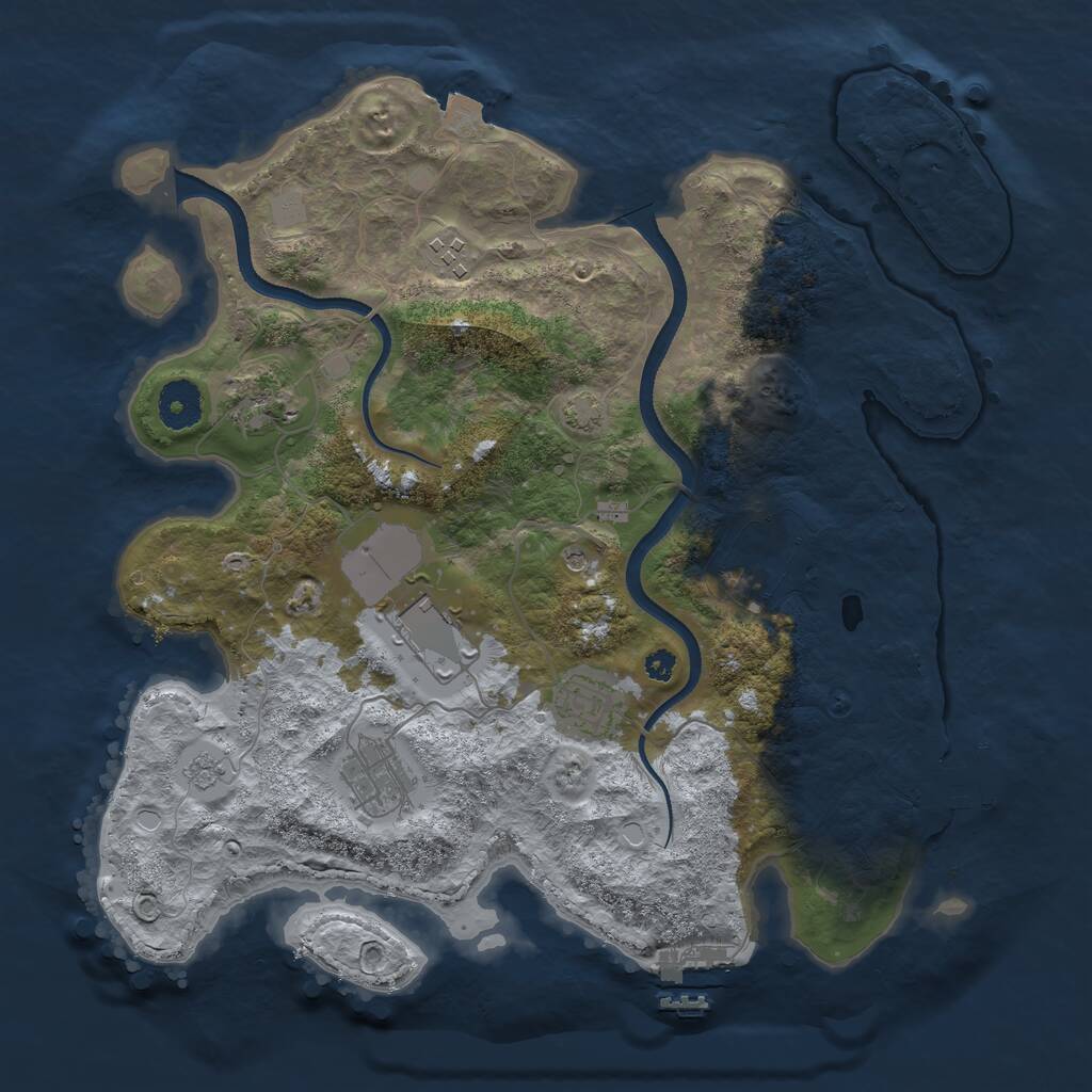 Rust Map: Procedural Map, Size: 3500, Seed: 17908, 12 Monuments
