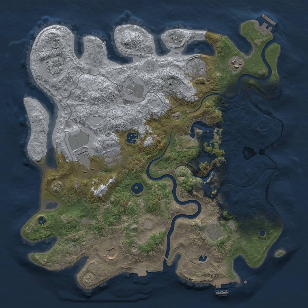 Rust Map: Procedural Map, Size: 4000, Seed: 1294603522, 16 Monuments