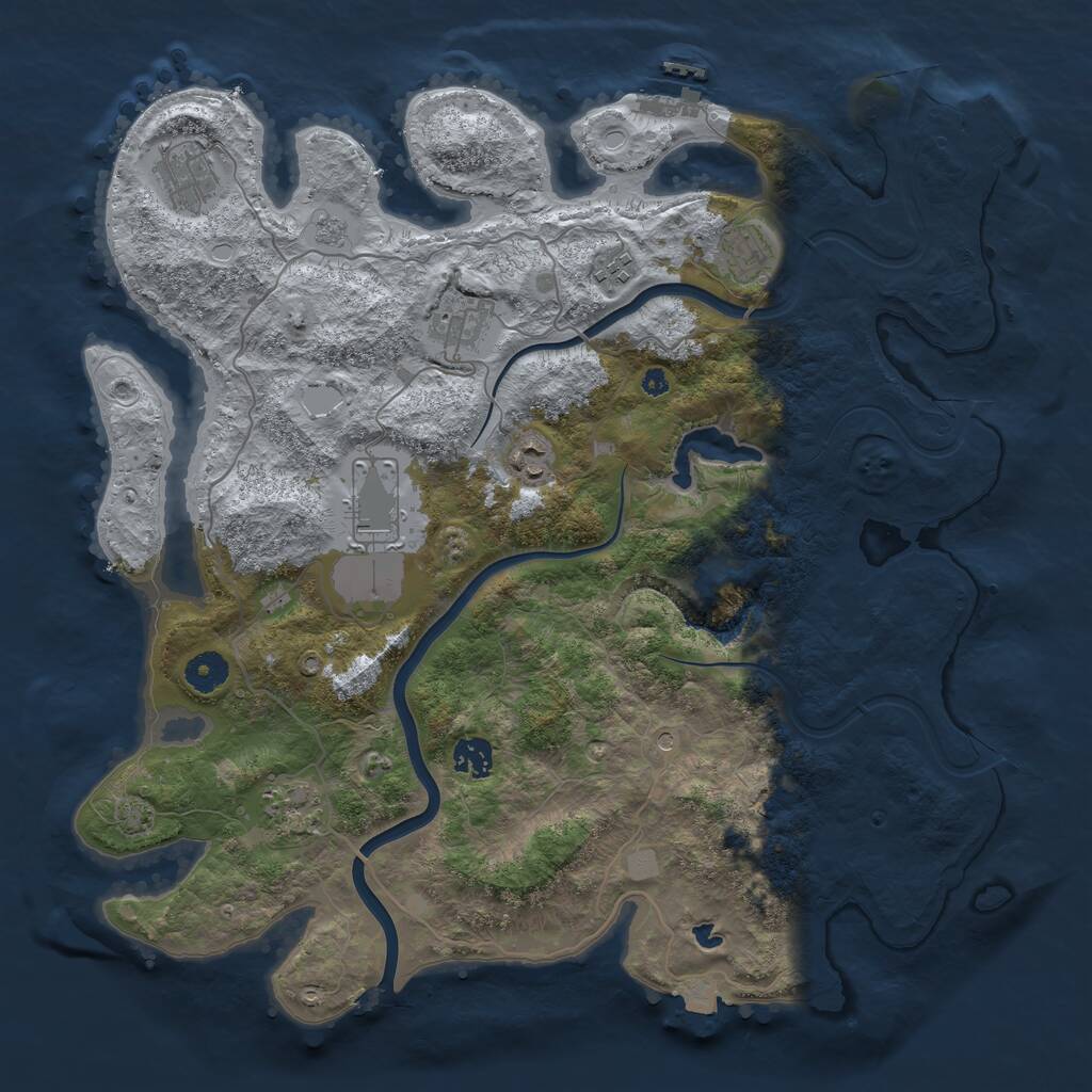 Rust Map: Procedural Map, Size: 4000, Seed: 1294603522, 14 Monuments