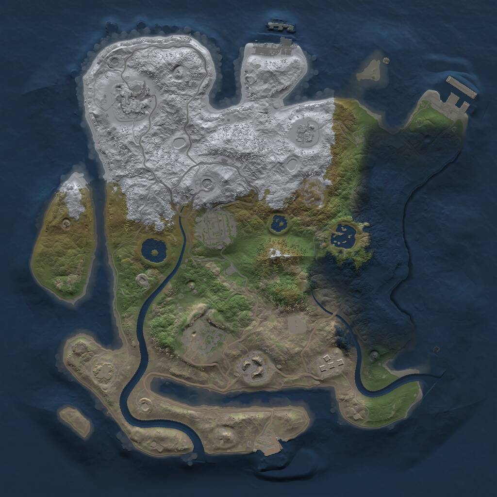 Rust Map: Procedural Map, Size: 3000, Seed: 32726, 12 Monuments