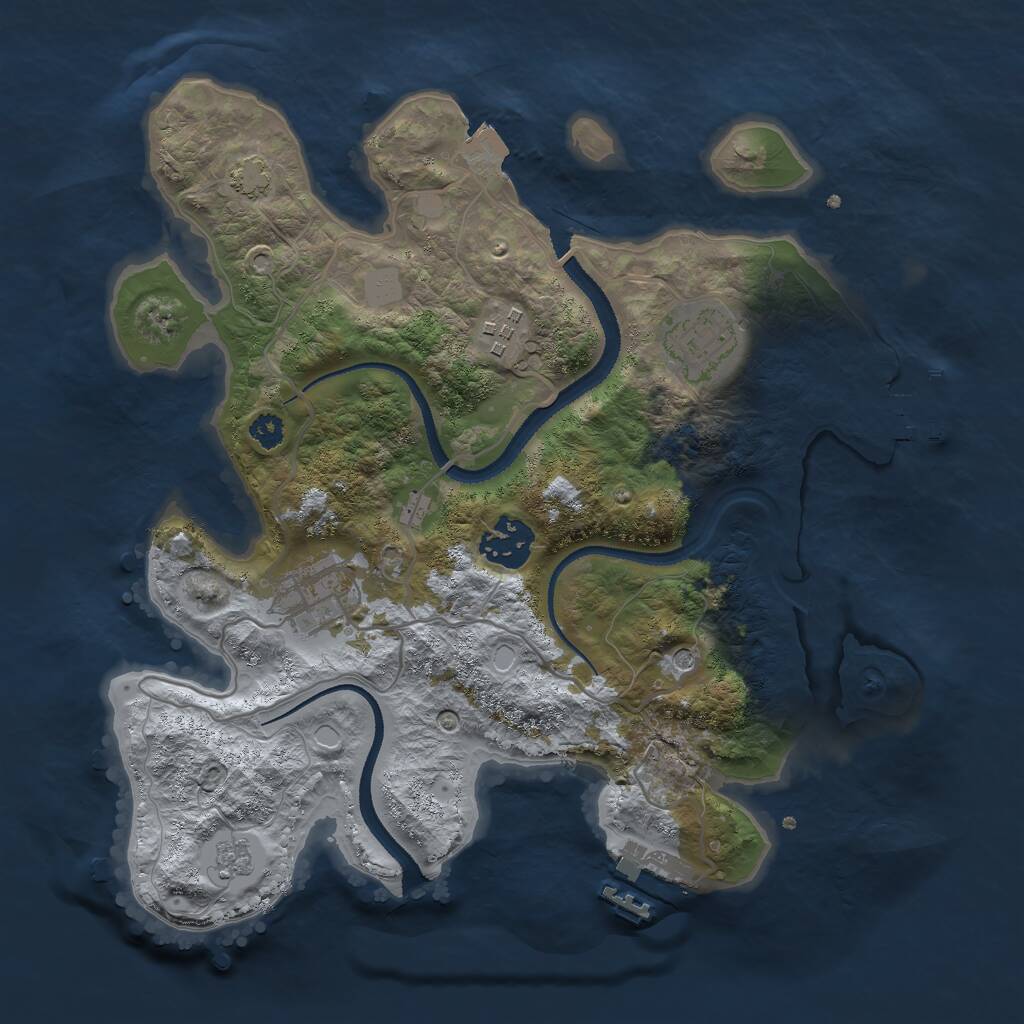 Rust Map: Procedural Map, Size: 3000, Seed: 930944, 10 Monuments