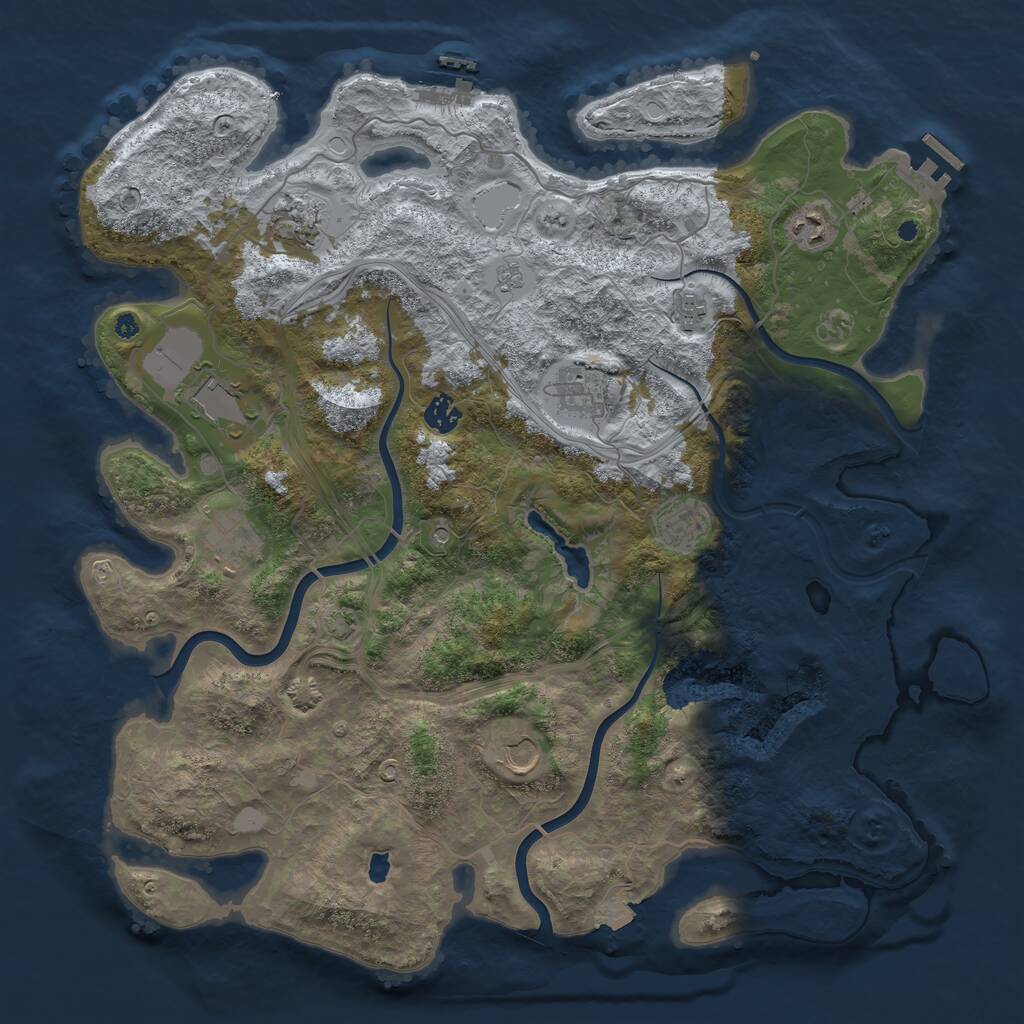 Rust Map: Procedural Map, Size: 4250, Seed: 193647101, 15 Monuments