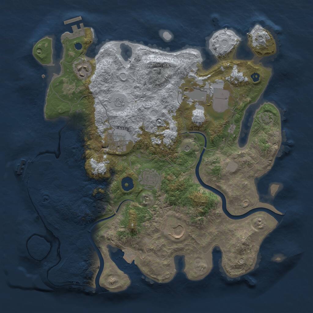 Rust Map: Procedural Map, Size: 3500, Seed: 807356951, 12 Monuments