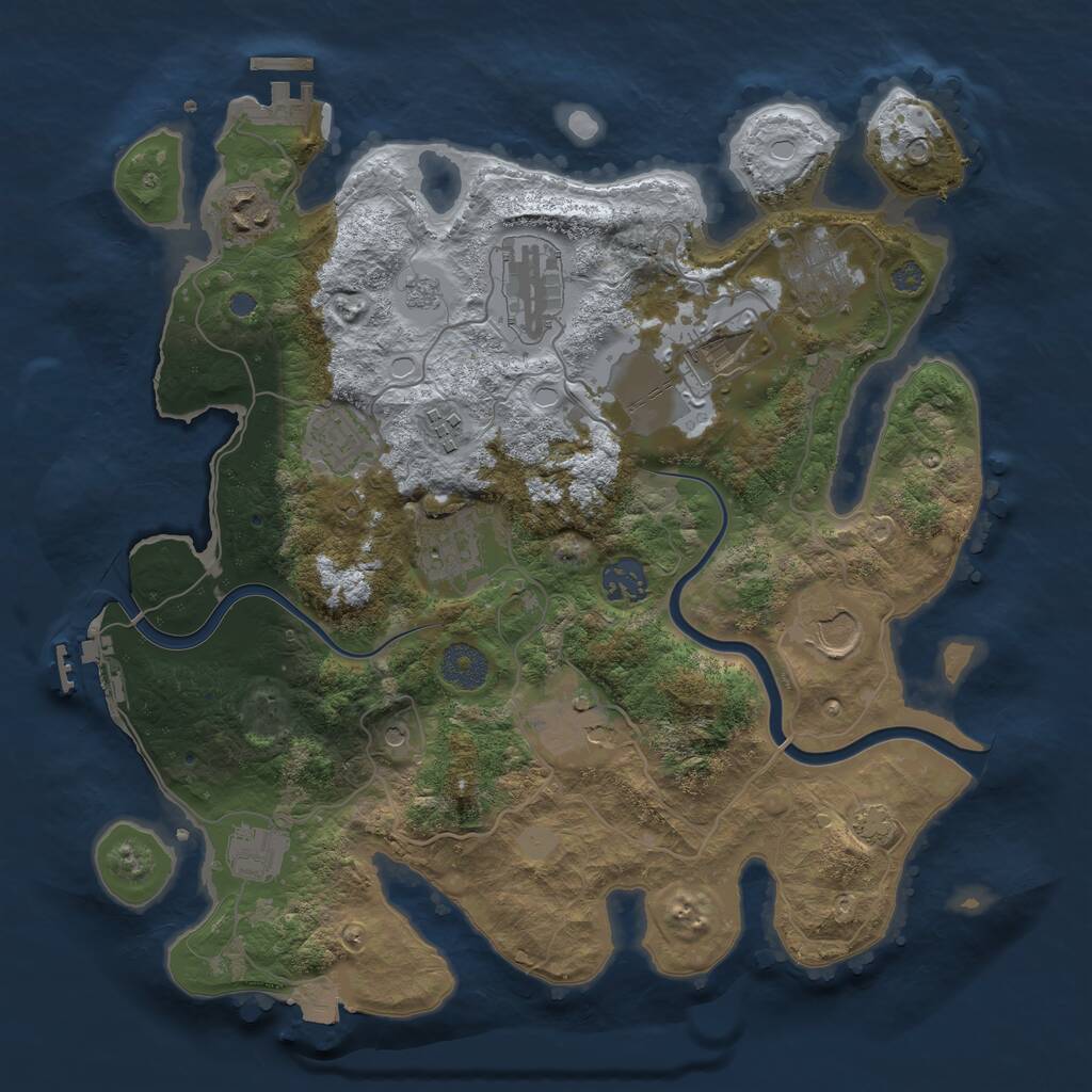 Rust Map: Procedural Map, Size: 3500, Seed: 807356951, 18 Monuments