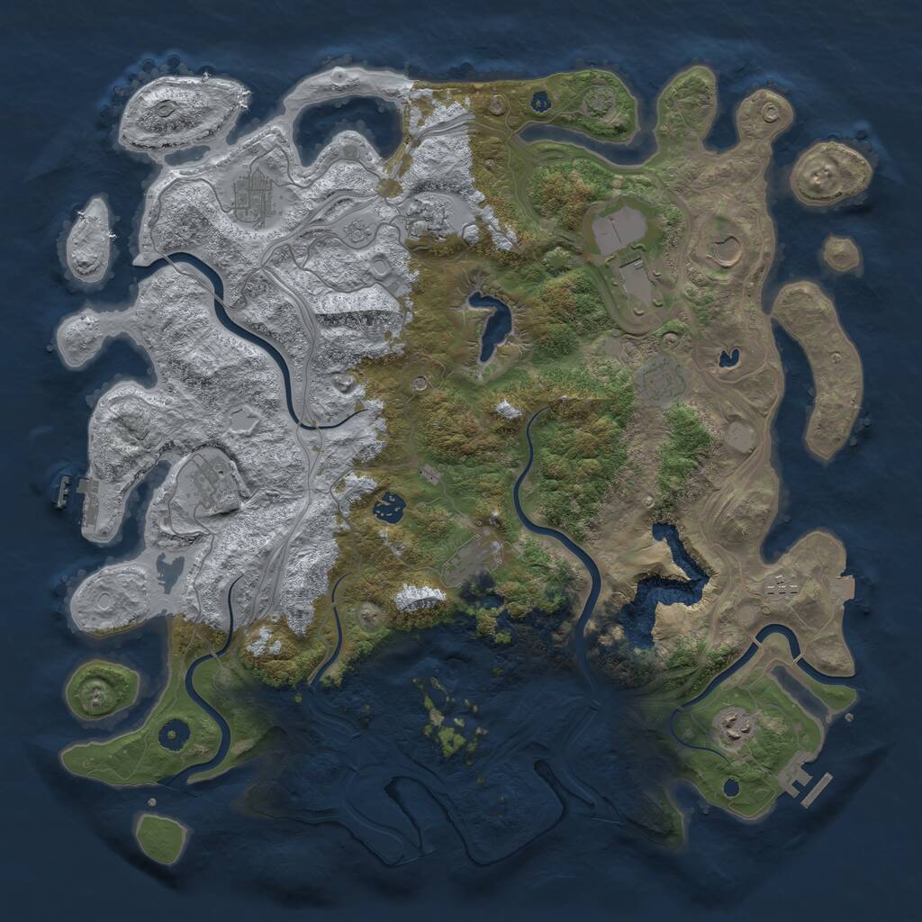 Rust Map: Procedural Map, Size: 4500, Seed: 213339659, 16 Monuments