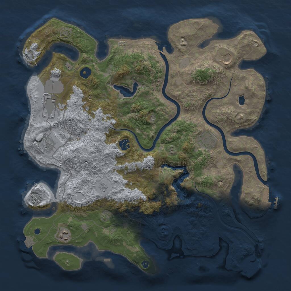 Rust Map: Procedural Map, Size: 4000, Seed: 806, 13 Monuments