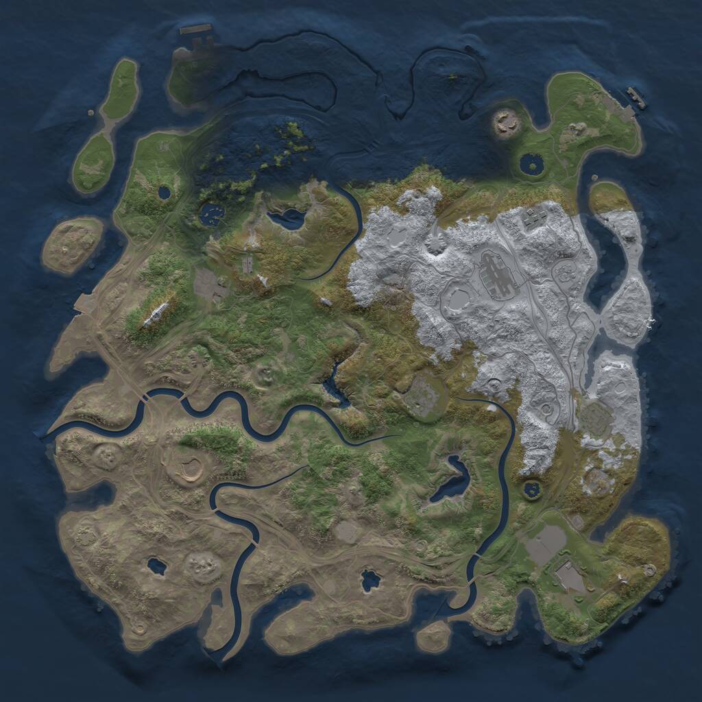 Rust Map: Procedural Map, Size: 4500, Seed: 1389108377, 15 Monuments