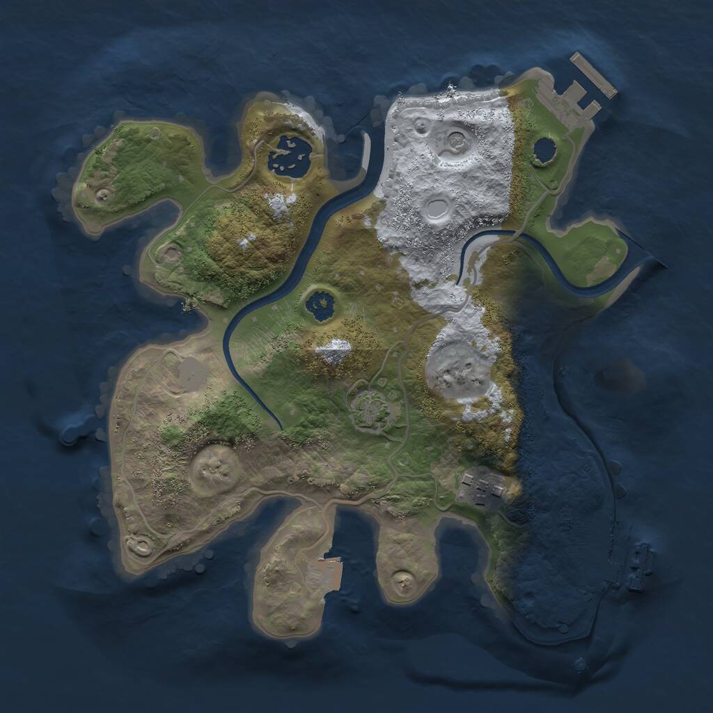 Rust Map: Procedural Map, Size: 2500, Seed: 1701011496, 7 Monuments