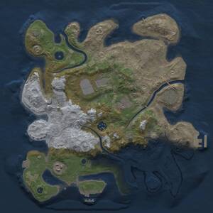 Thumbnail Rust Map: Procedural Map, Size: 3500, Seed: 1245427092, 12 Monuments