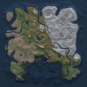 Thumbnail Rust Map: Procedural Map, Size: 4000, Seed: 63940619, 15 Monuments