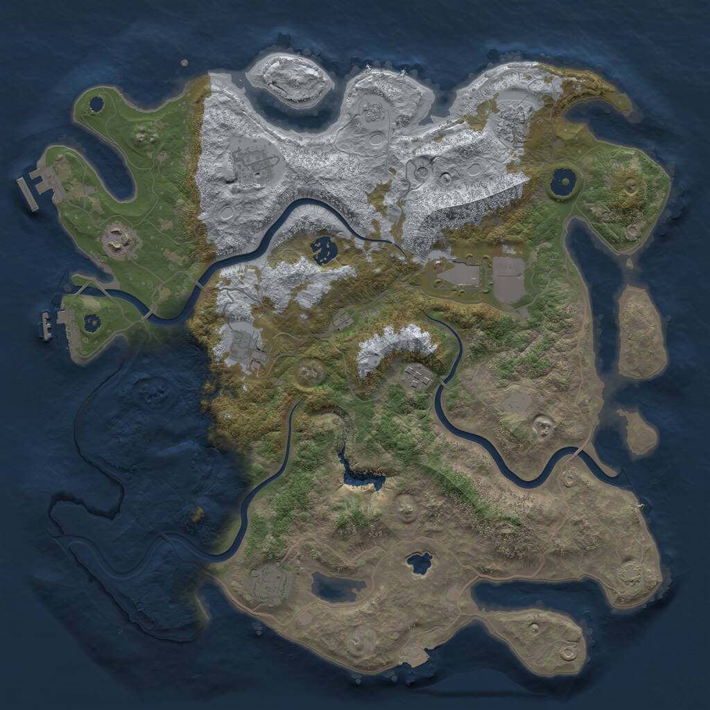 Rust Map: Procedural Map, Size: 4000, Seed: 159170721, 14 Monuments