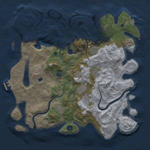 Thumbnail Rust Map: Procedural Map, Size: 4000, Seed: 1052025, 13 Monuments
