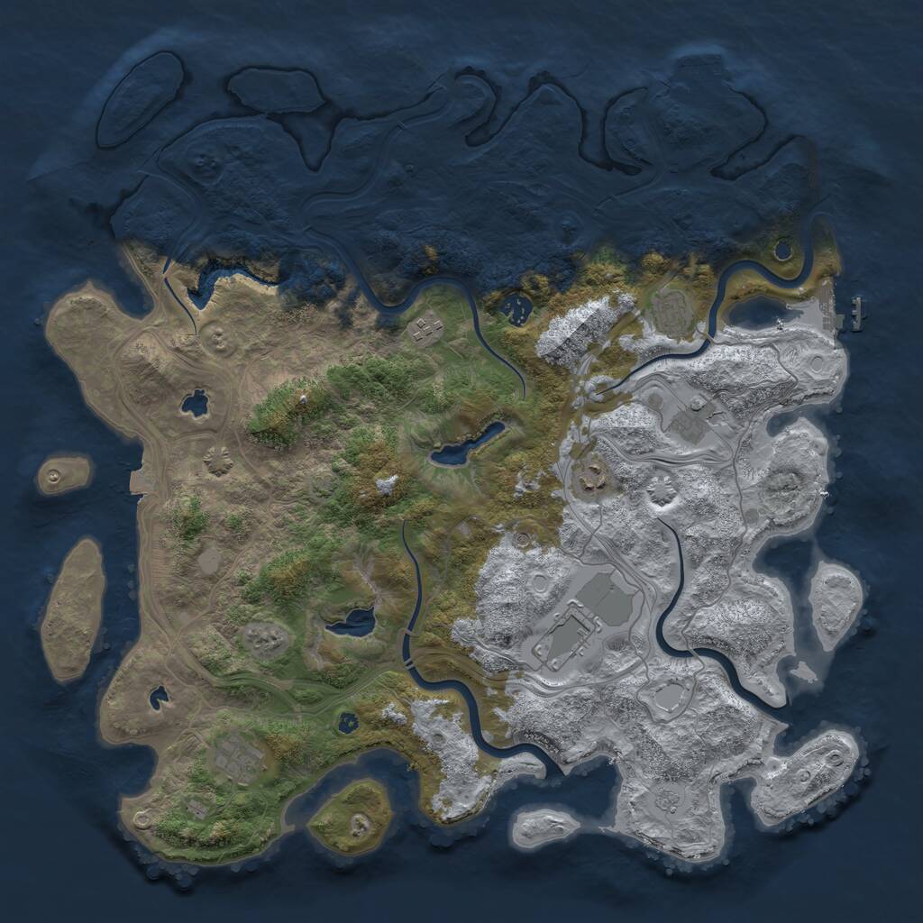 Rust Map: Procedural Map, Size: 4500, Seed: 900713387, 13 Monuments
