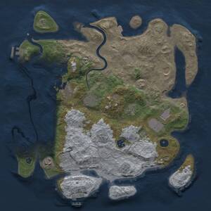 Thumbnail Rust Map: Procedural Map, Size: 3750, Seed: 1859588149, 15 Monuments