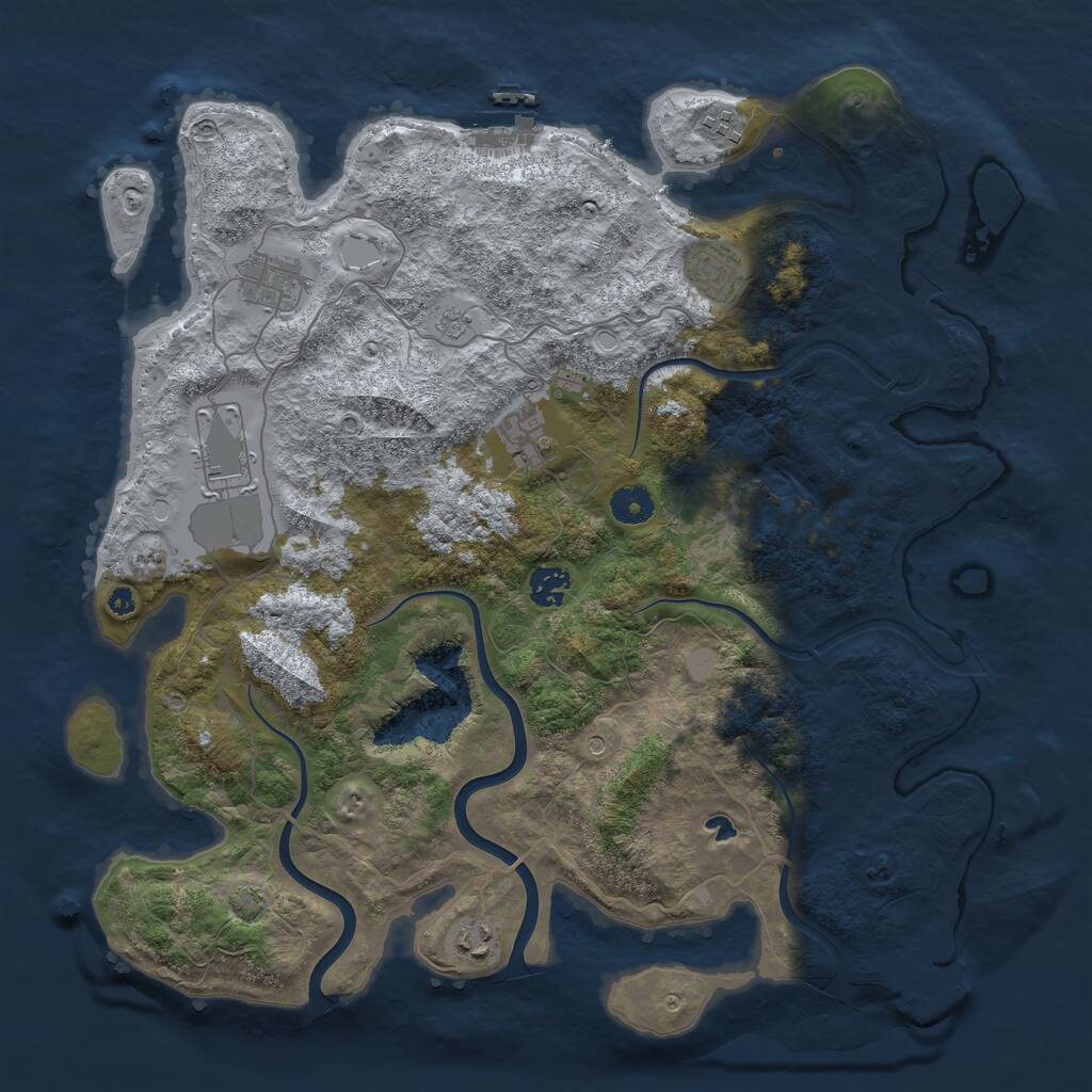 Rust Map: Procedural Map, Size: 4000, Seed: 14531, 13 Monuments