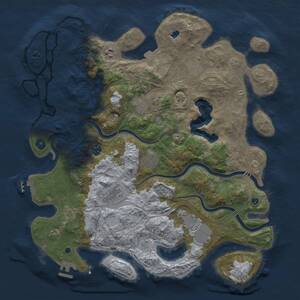 Thumbnail Rust Map: Procedural Map, Size: 4250, Seed: 1164104657, 14 Monuments