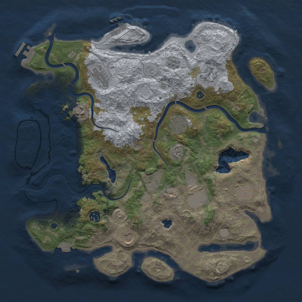 Rust Map: Procedural Map, Size: 4000, Seed: 45645633, 16 Monuments
