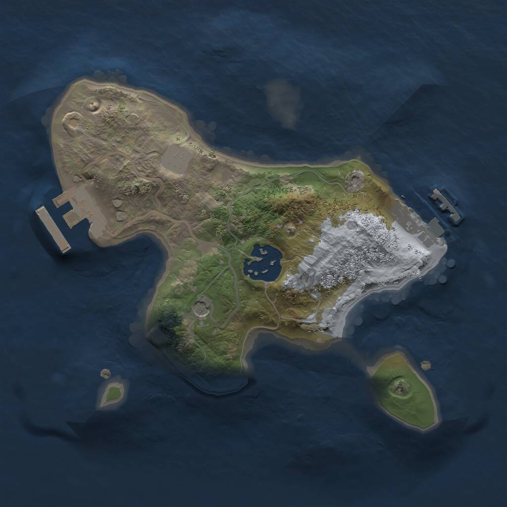 Rust Map: Procedural Map, Size: 2000, Seed: 1959789043, 5 Monuments