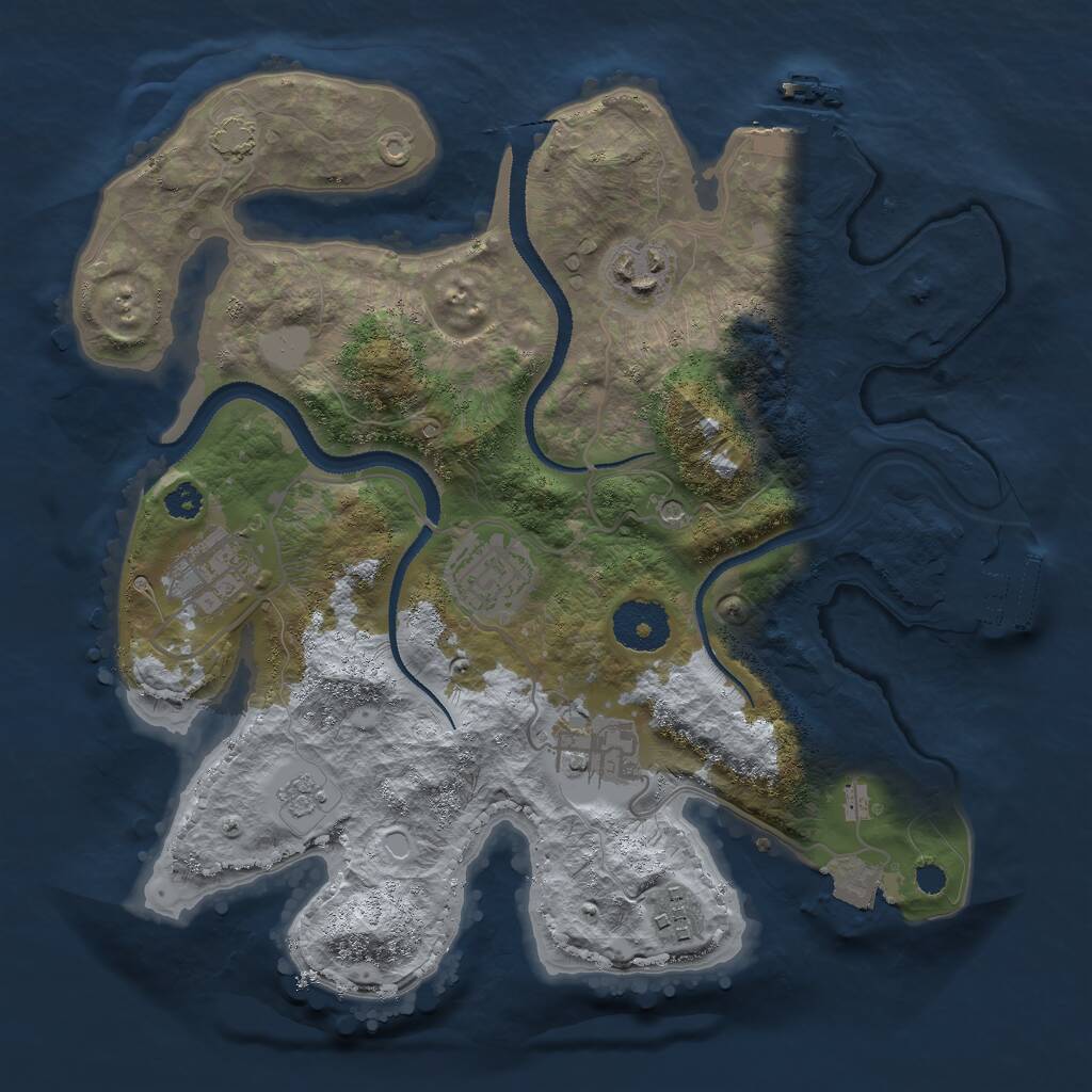 Rust Map: Procedural Map, Size: 3000, Seed: 1005561924, 11 Monuments