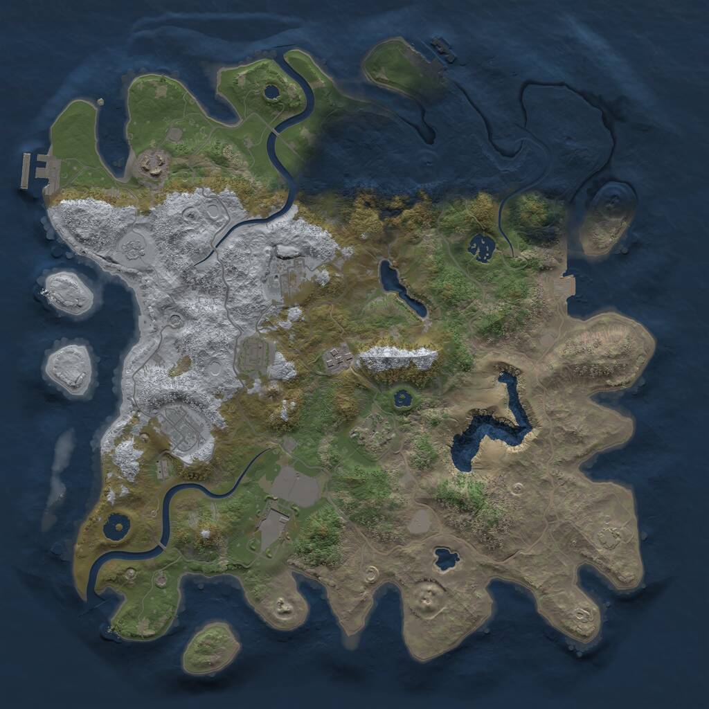 Rust Map: Procedural Map, Size: 4000, Seed: 862663024, 14 Monuments
