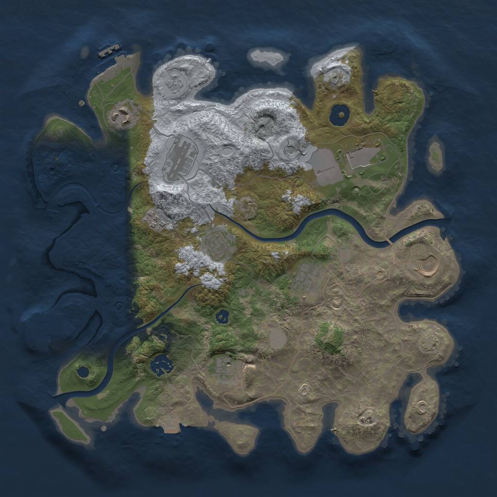 Rust Map: Procedural Map, Size: 3500, Seed: 1917518941, 15 Monuments