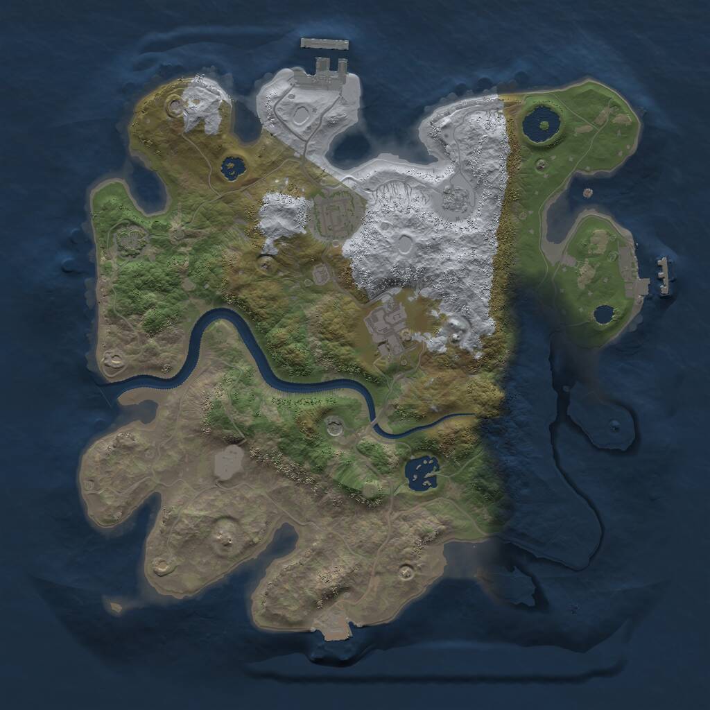 Rust Map: Procedural Map, Size: 3000, Seed: 1632319059, 9 Monuments