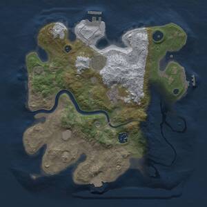 Thumbnail Rust Map: Procedural Map, Size: 3000, Seed: 1632319059, 9 Monuments