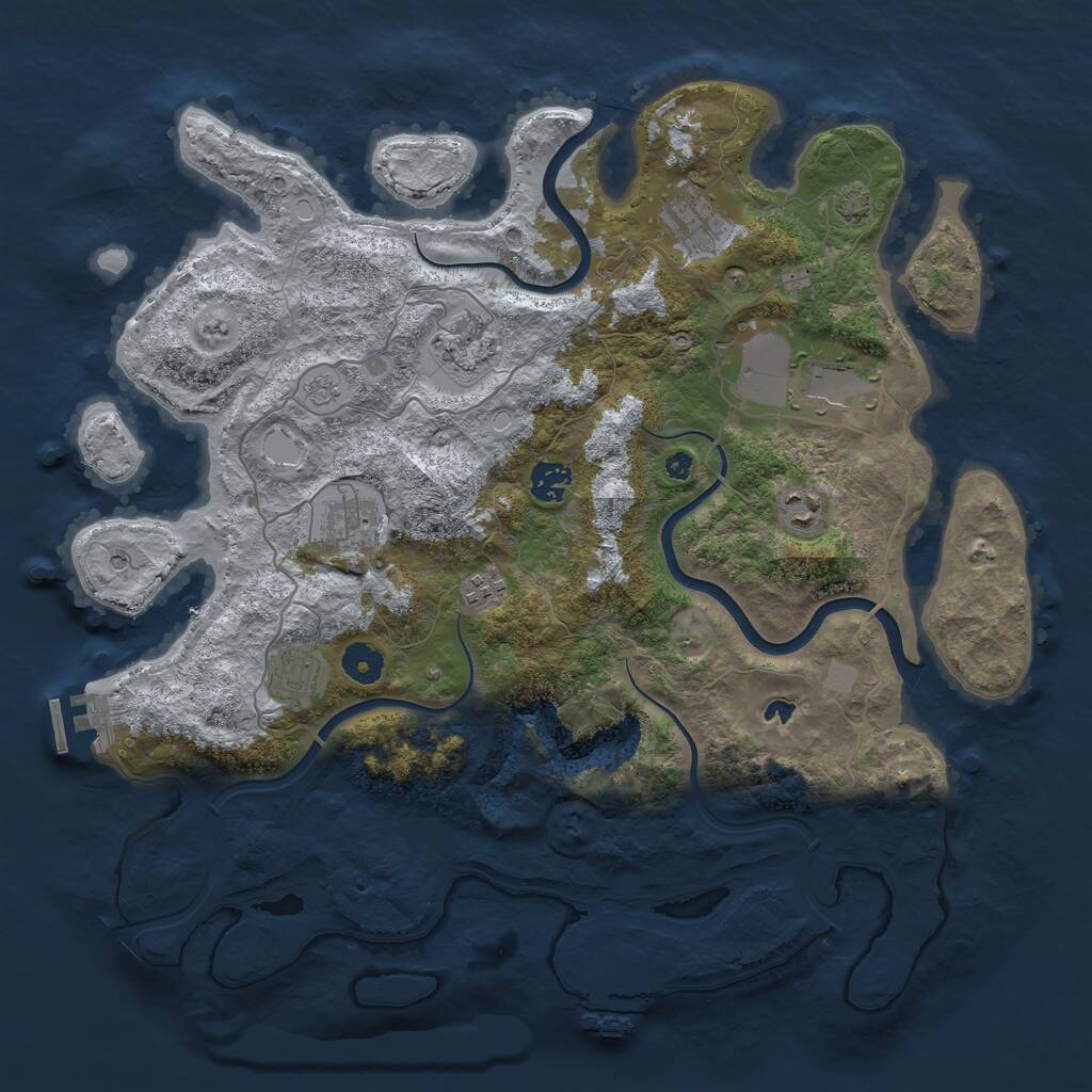 Rust Map: Procedural Map, Size: 4000, Seed: 407697568, 14 Monuments