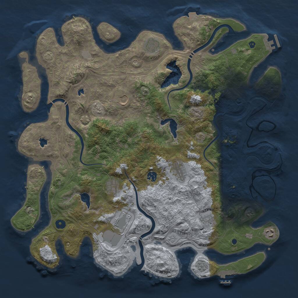 Rust Map: Procedural Map, Size: 4510, Seed: 4058, 15 Monuments