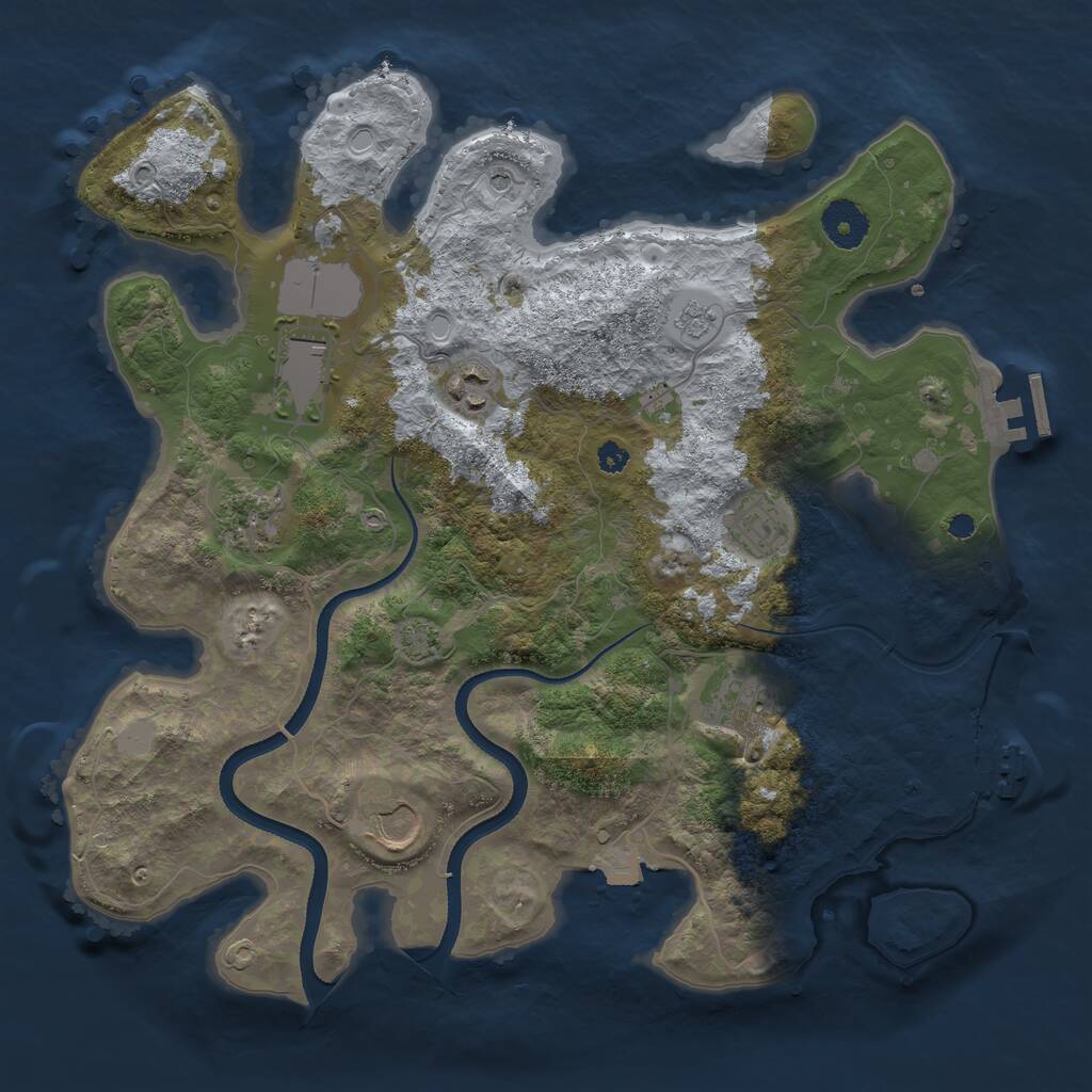 Rust Map: Procedural Map, Size: 3500, Seed: 1808576792, 12 Monuments