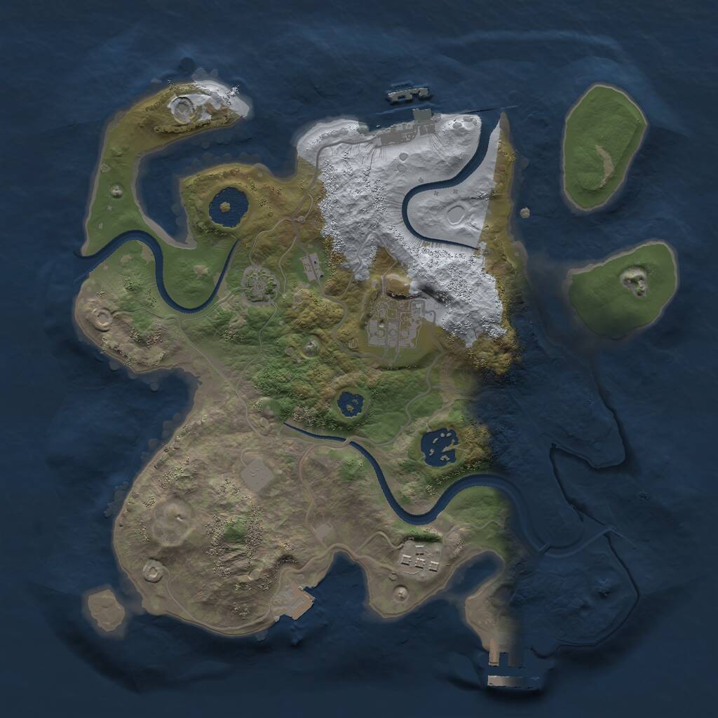 Rust Map: Procedural Map, Size: 2800, Seed: 389835981, 7 Monuments
