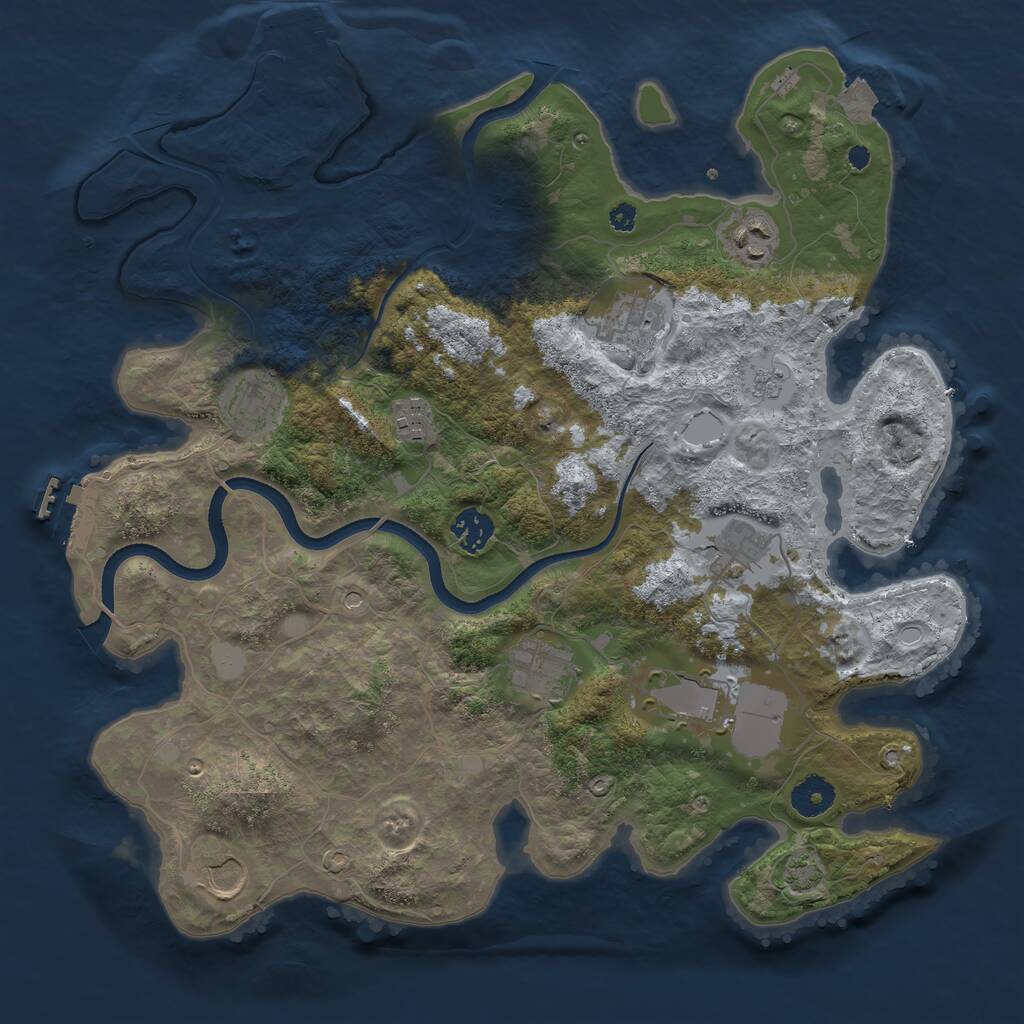Rust Map: Procedural Map, Size: 3700, Seed: 1763380668, 15 Monuments
