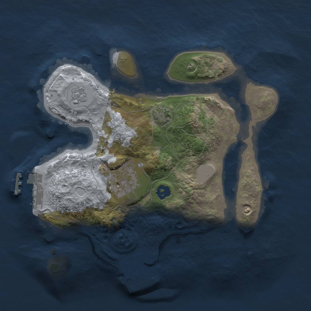 Rust Map: Procedural Map, Size: 2200, Seed: 499838691, 6 Monuments