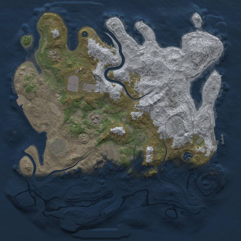 Rust Map: Procedural Map, Size: 3900, Seed: 1852538908, 13 Monuments