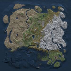 Thumbnail Rust Map: Procedural Map, Size: 4500, Seed: 1039855817, 16 Monuments
