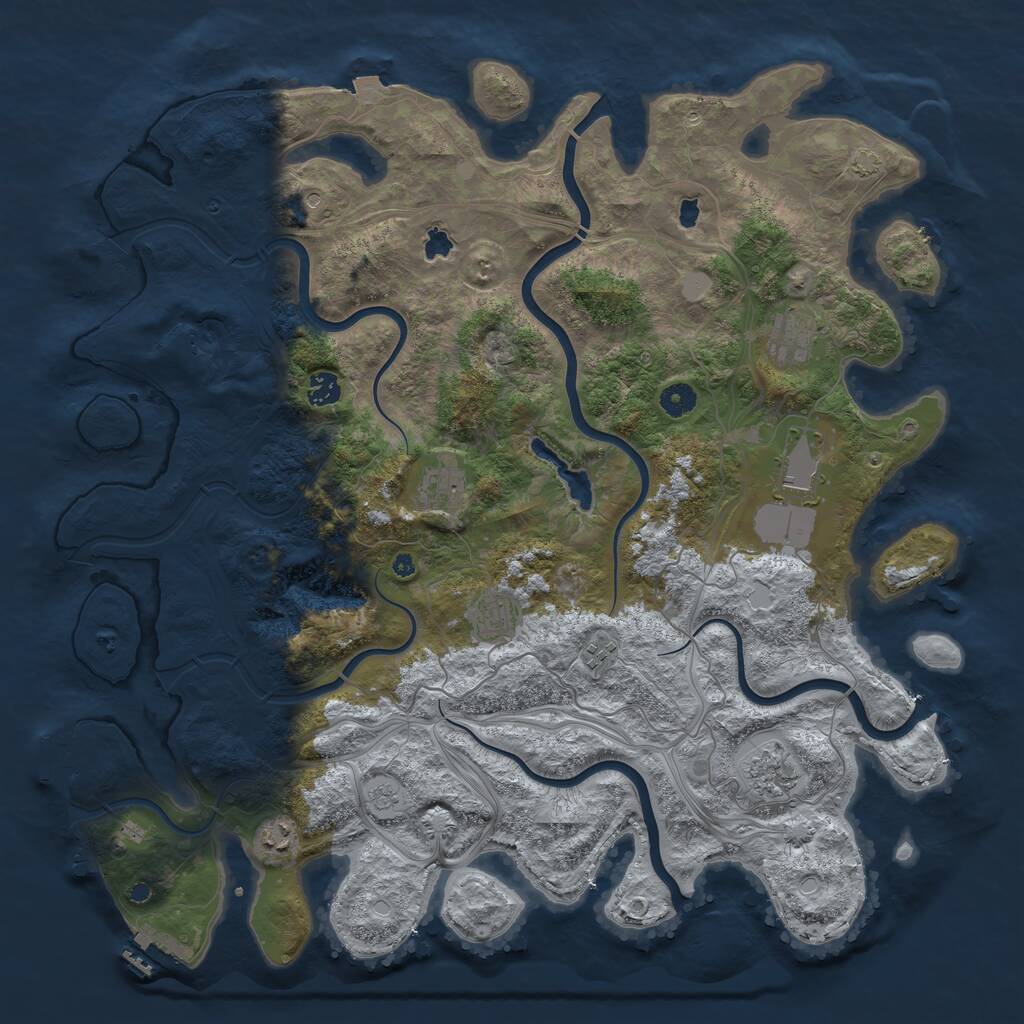 Rust Map: Procedural Map, Size: 4500, Seed: 602265268, 14 Monuments