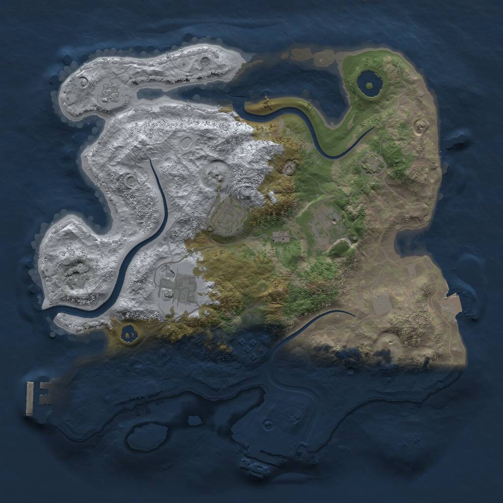 Rust Map: Procedural Map, Size: 3000, Seed: 20279, 9 Monuments