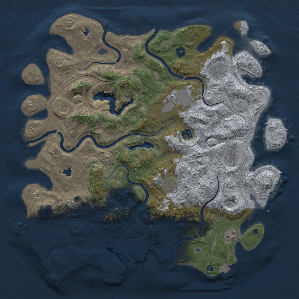 Rust Map: Procedural Map, Size: 4500, Seed: 67400, 14 Monuments