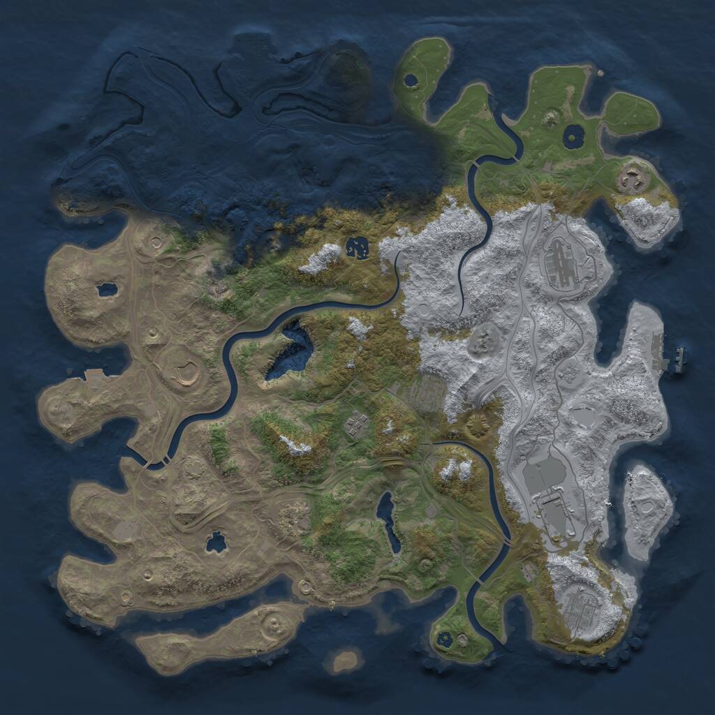 Rust Map: Procedural Map, Size: 4500, Seed: 1259277656, 15 Monuments