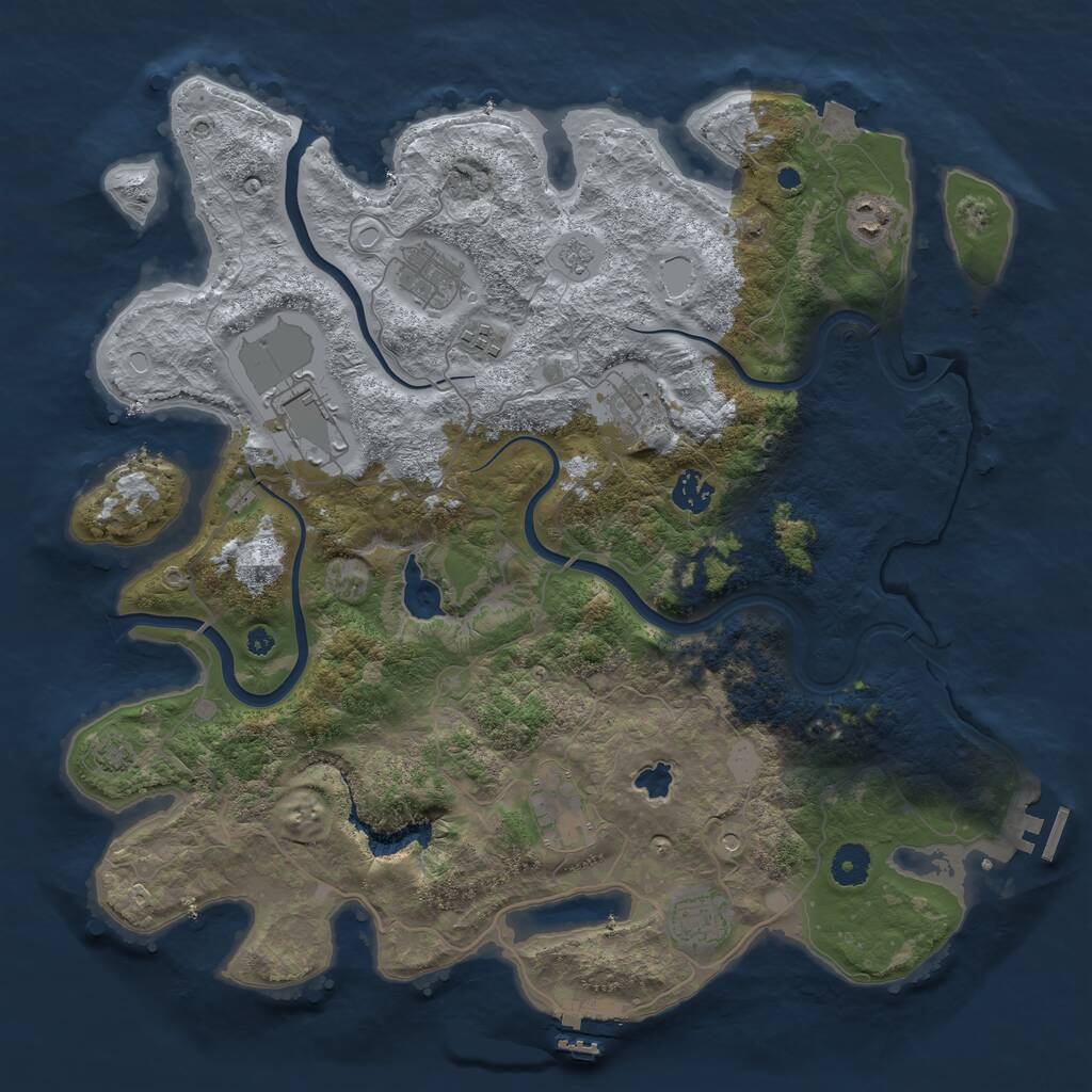 Rust Map: Procedural Map, Size: 4000, Seed: 1020, 14 Monuments