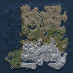 Thumbnail Rust Map: Procedural Map, Size: 4500, Seed: 1086723999, 16 Monuments