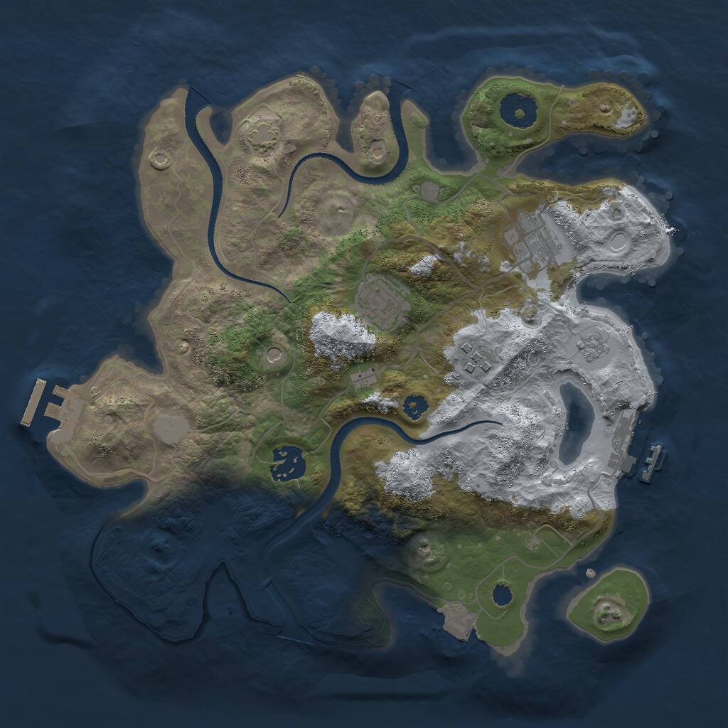 Rust Map: Procedural Map, Size: 3000, Seed: 20603, 10 Monuments