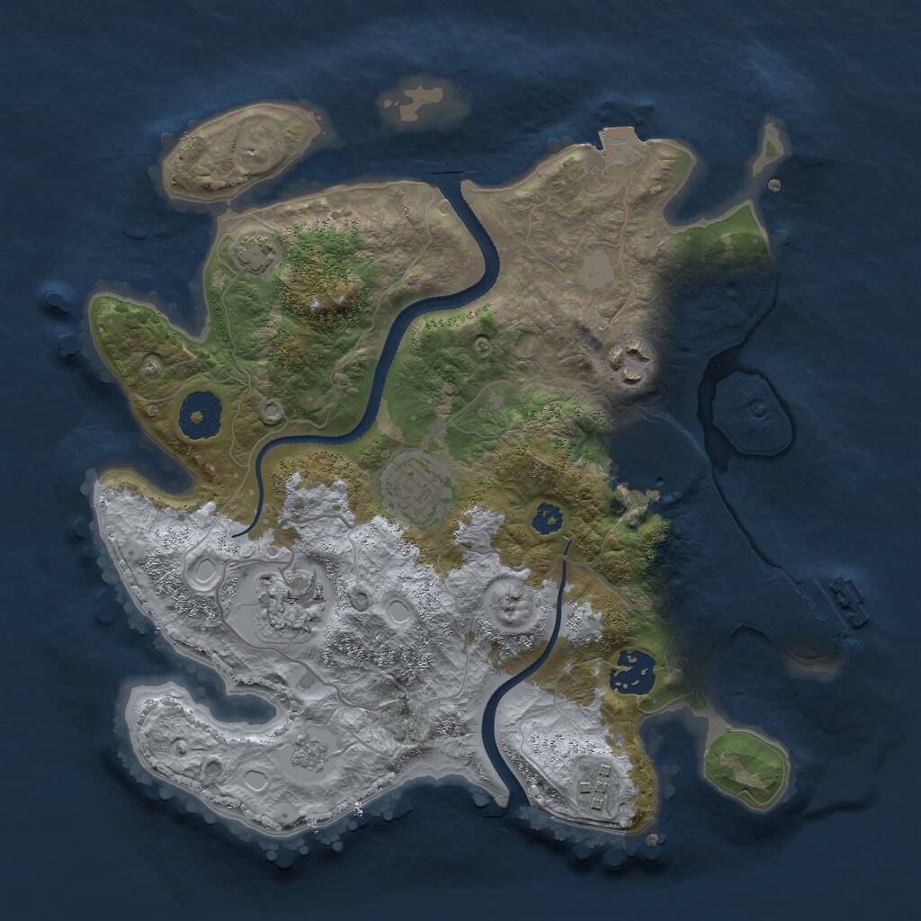 Rust Map: Procedural Map, Size: 3000, Seed: 842697, 10 Monuments