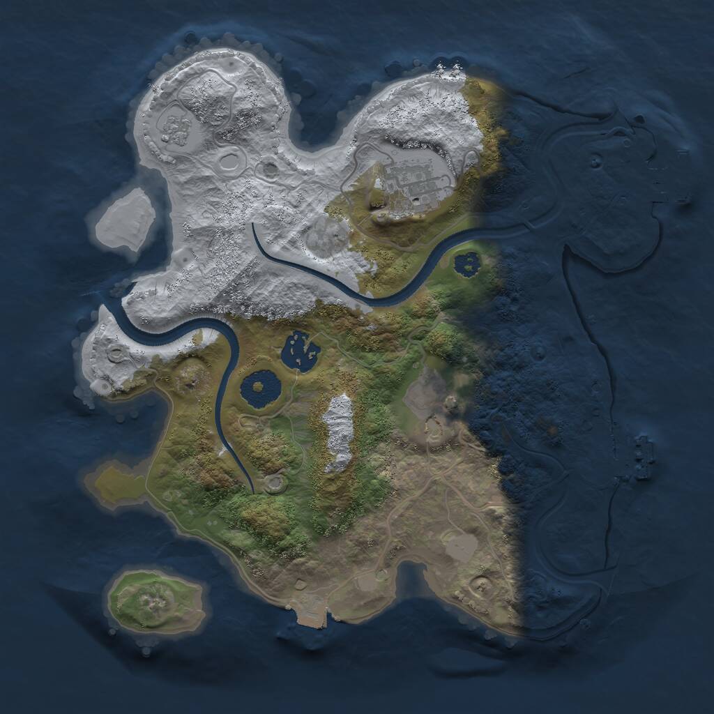 Rust Map: Procedural Map, Size: 2800, Seed: 1803358661, 7 Monuments