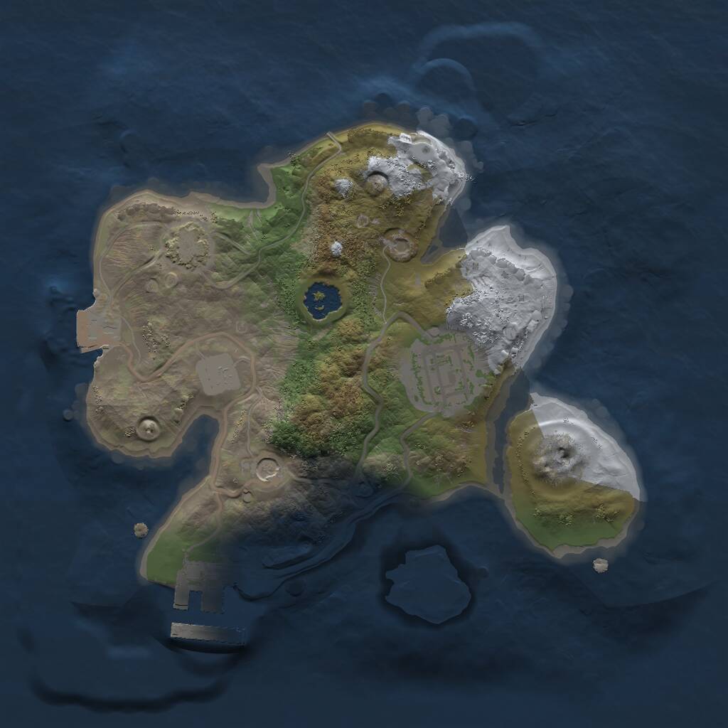 Rust Map: Procedural Map, Size: 2000, Seed: 520545, 5 Monuments