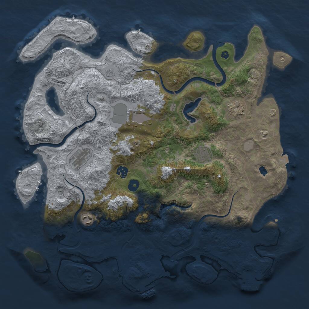 Rust Map: Procedural Map, Size: 4000, Seed: 611795828, 12 Monuments